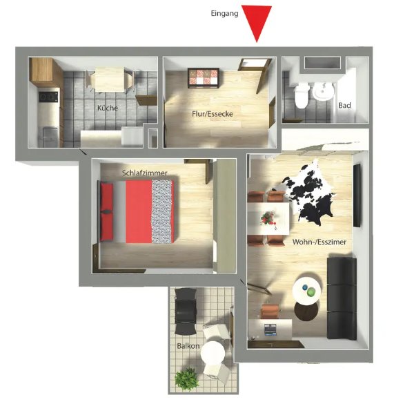 Grundriss der Wohnung in Wasserburg am Inn