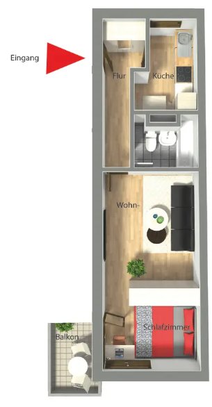 Grundriss der Wohnung in Wasserburg am Inn